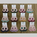 Dhwani Sparkling Austrian Stone Dangler Earrings with Beads (Pack of 12)