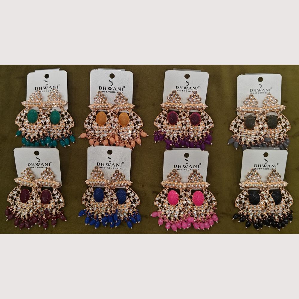 Dhwani Classic Kundan Stone And Beads Ethnic Dangler Earrings