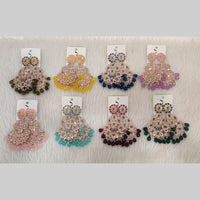 Dhwani Sparkling Austrian Stone Dangler Earrings with Beads (Pack of 8)