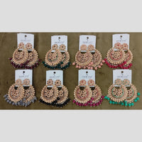 Dhwani Luxury Pota Stone And Pearl Dangler Earrings (Pack of 8)
