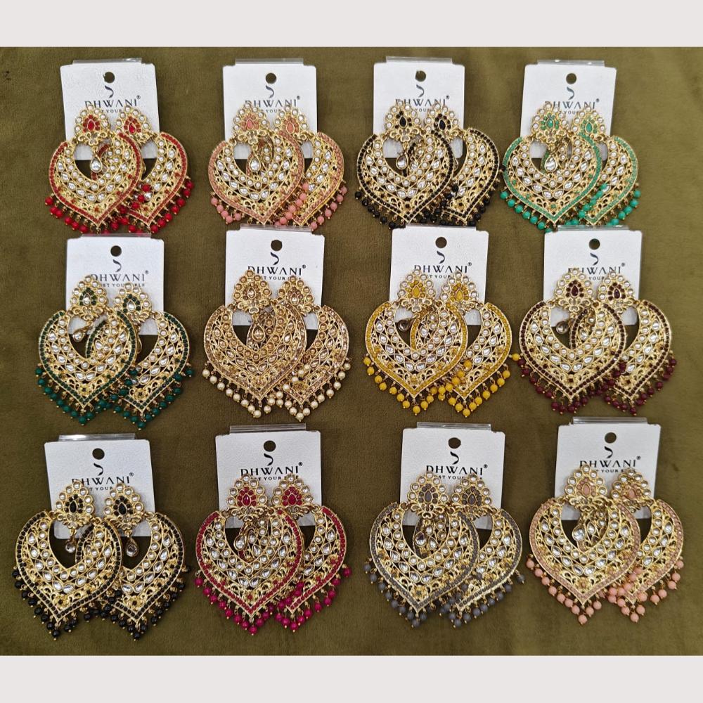 Dhwani Classic Kundan Stone And Pearl Ethnic Dangler Earrings