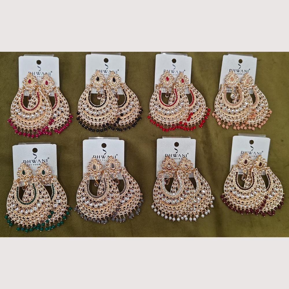 Dhwani Classic Kundan Stone And Pearl Ethnic Dangler Earrings