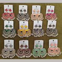 Dhwani Trendy Pota Stone And Pearl Meenakari Dangler Earrings