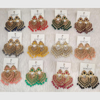Dhwani Designer Austrian Stone And Crystal Stone Dangler Earrings  (Pack of 12)