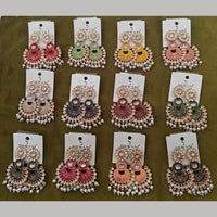 Dhwani Trendy Kundan Stone And Pearl Meenakari Dangler Earrings