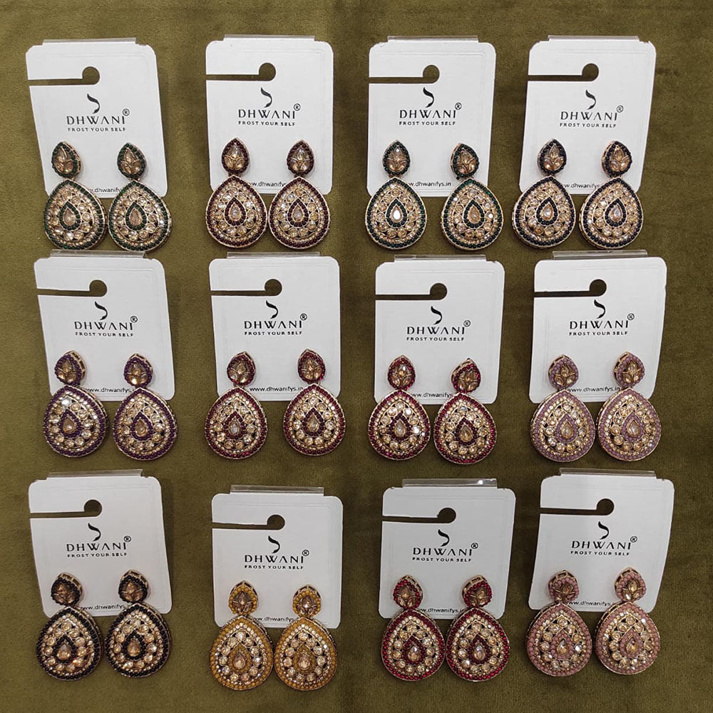 Dhwani Grace Crystal Stone And Pearl Occasion Earrings