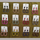 Dhwani Elegant Pota Stone And Pearl Dangler Earrings- (Pack of 12)