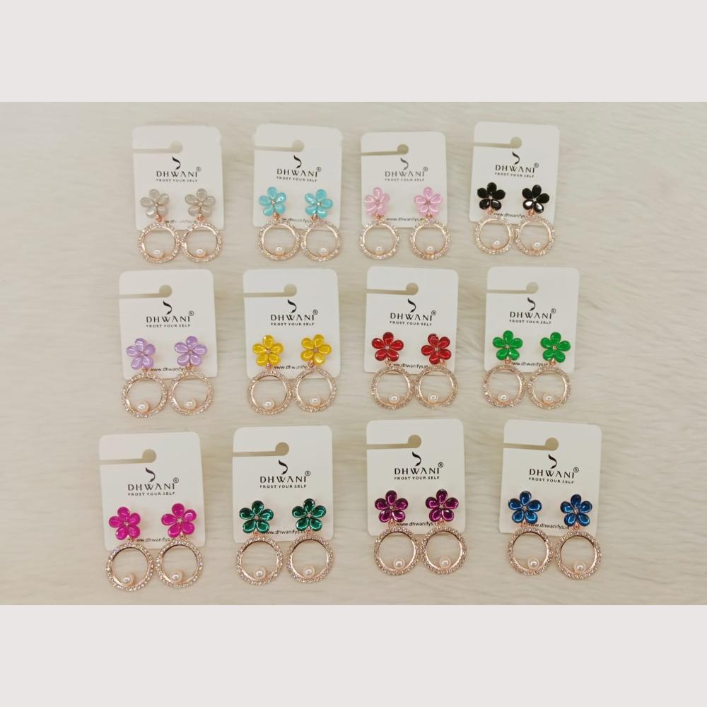 Dhwani Sparkling Crystal Stone And Austrian Stone Beads Dangler Earrings