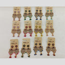 Dhwani Luxury Pota Stone And Pearl Dangler Earrings (Pack of 12)