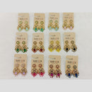 Dhwani Luxury Pota Stone And Pearl Dangler Earrings (Pack of 12)