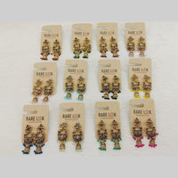 Dhwani Trendy Pota Stone And Pearl Jhumki Earrings  (Pack of 12)