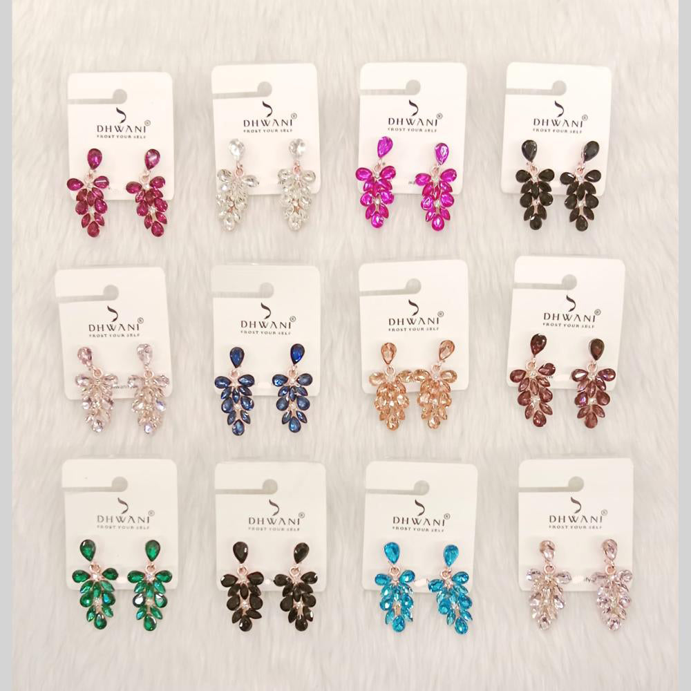 Dhwani Trendy Rose Gold Plated Crystal Stone Dangler Earrings