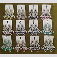 Dhwani Premium Crystal Stone Dangler Earrings (Pack of 12)