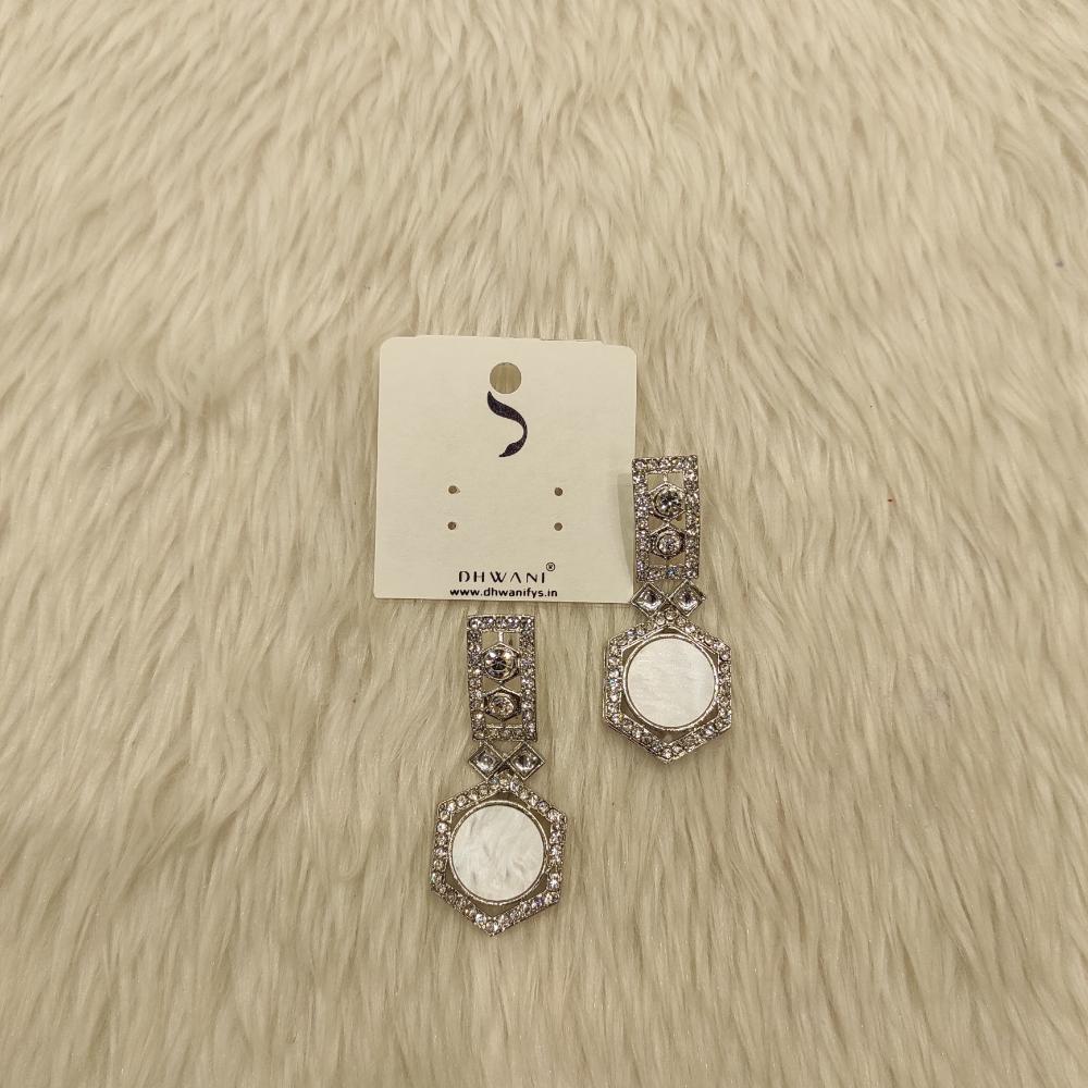 Dhwani Silver Plated Austrian Stone Dangler Earrings