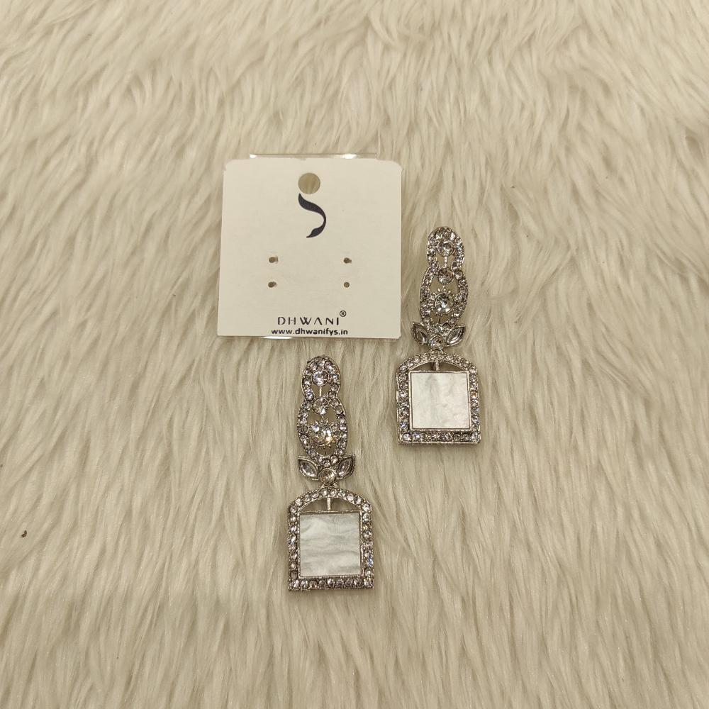 Dhwani Silver Plated Austrian Stone Dangler Earrings