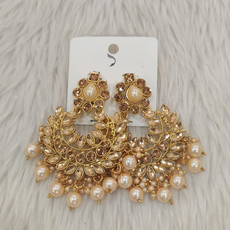 Dhwani Gold Plated Crystal Stone Dangler Earrings