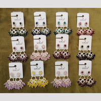 Dhwani Glamorous Austrian Stone And Kundan Beads Dangler Earrings