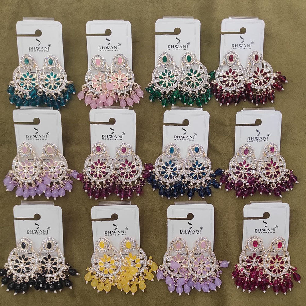 Dhwani Crystal Stone And Austrian Stone Beads Dangler Earrings