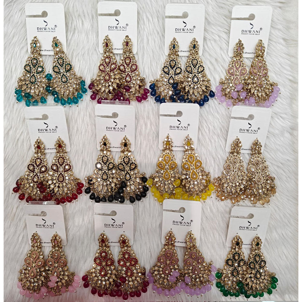 Dhwani Elegant Austrian Stone Pearl And Beads Dangler Earrings