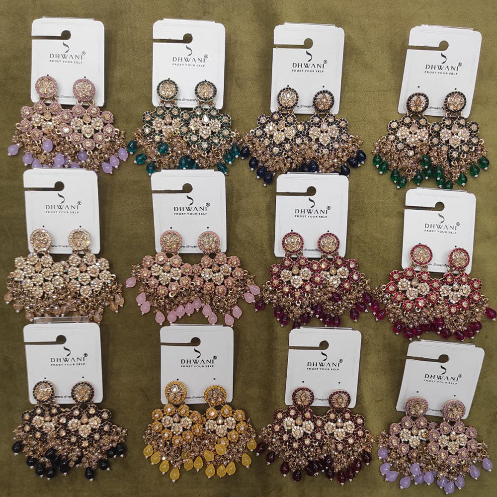 Dhwani Grace Crystal Stone Beads And Pearl Occasion Earrings