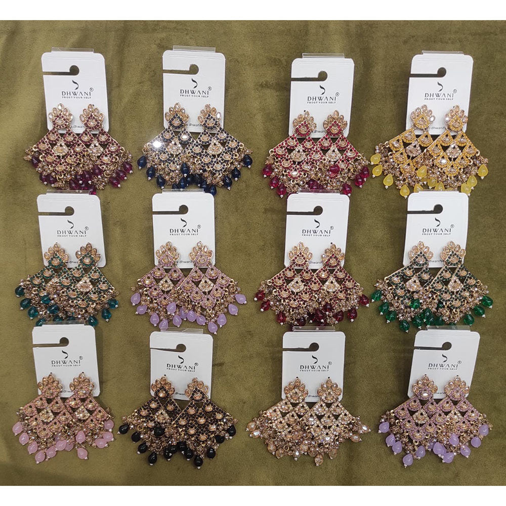 Dhwani Grace Crystal Stone Beads And Pearl Occasion Earrings