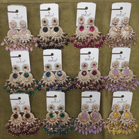 Dhwani Grace Crystal Stone Beads And Pearl Occasion Earrings