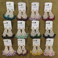 Dhwani Kundan And Austrian Stone Pearl Dangler Earrings