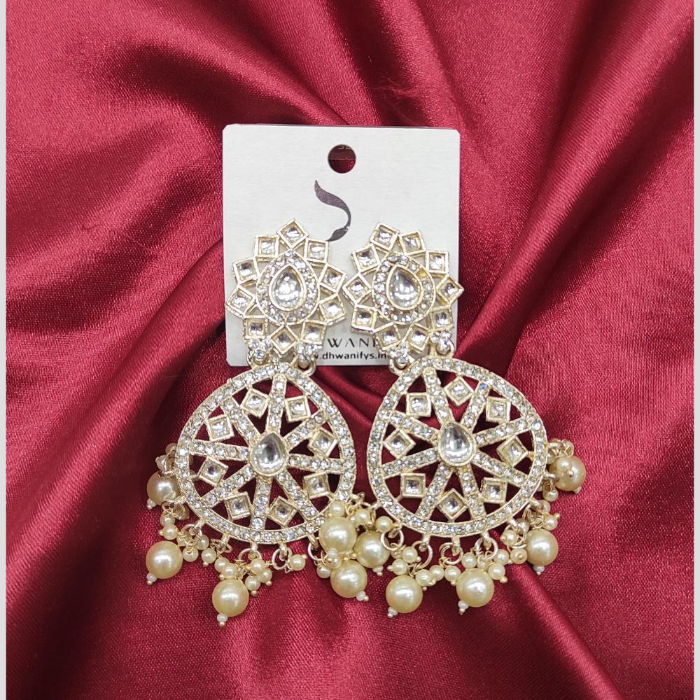 Dhwani Gold Plated Crystal Stone And Beads Dangler Earrings
