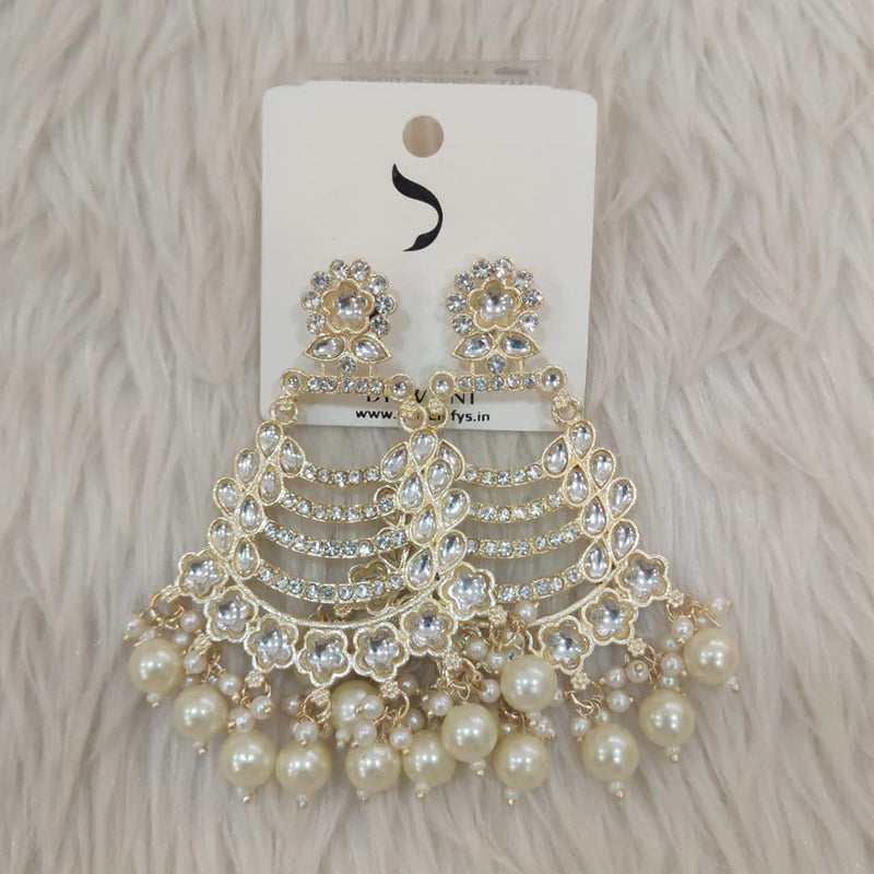 Dhwani Gold Plated Kundan And Austrian Stone Dangler Earrings