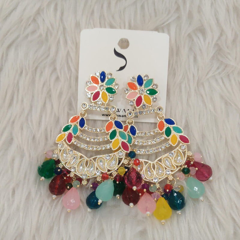 Dhwani Gold Plated Kundan And Austrian Stone Dangler Earrings