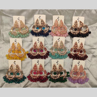 Dhwani Kundan Stone And Beads Dangler Earrings (Assorted Color)