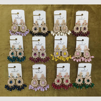 Dhwani Gold Plated Crystal Stone And Austrian Stone Beads Dangler Earrings