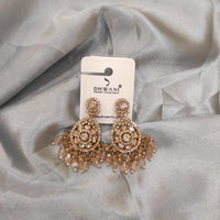 Dhwani Gold Plated Crystal Stone And Austrian Stone Beads Dangler Earrings