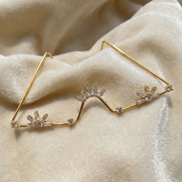 EtnicoFashion Gold Plated American Diamond Facelet Rimless Chainless Lensless Glasses Eyewear Statement Party Accessory for Women & Girls (F001)