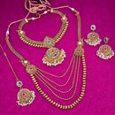 Darshana Jewels Stone Double Necklace Set With Maang Tikka - FAP0098