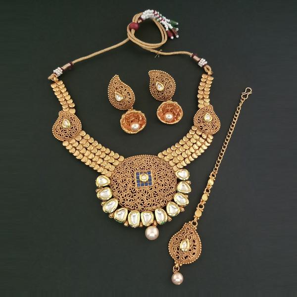 Darshana Jewels AD Stone Choker Copper Necklace Set With Maang Tikka - FAP0138A