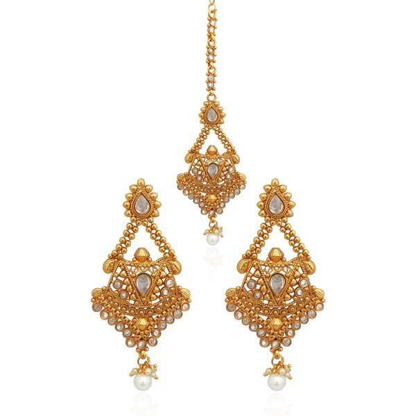 Darshana Jewels AD Stone Copper Dangler Earrings - FAP0162