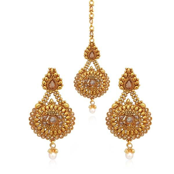 Darshana Jewels AD Stone Copper Dangler Earrings - FAP0164B