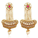 Darshana Jewels AD Stone Pearl Copper Dangler Earrings - FAP0168
