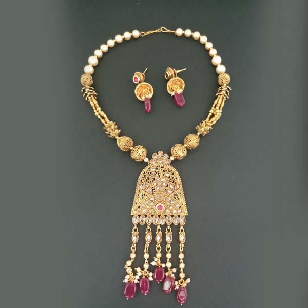 Darshana Jewels AD Stone Copper Necklace Set - FAP0181A