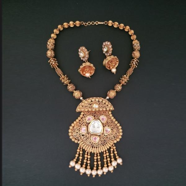 Darshana Jewels AD Stone Copper Necklace Set - FAP0186