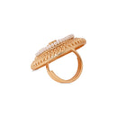 Etnico Gold Plated Traditional Floral Design Comfort Fit Finger Ring For Women (FL268)