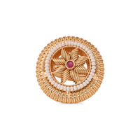 Etnico Gold Plated Traditional Floral Design Comfort Fit Finger Ring For Women (FL268)