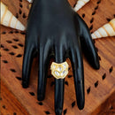 Js Fashion High Gold Royal Kundan And Pota Stone Designer Ring