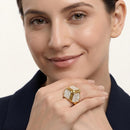Js Fashion  Anti Tarnish High Gold White Stone Statement Finger Ring