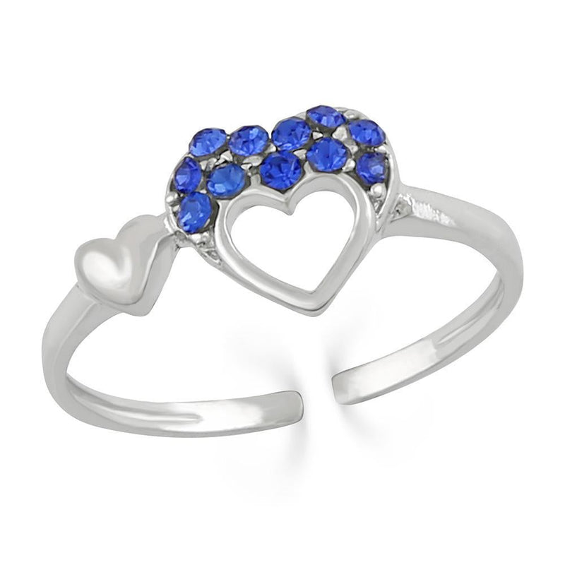 Darshana Jewels Silver Plated Austrian Stone Adjustable Ring