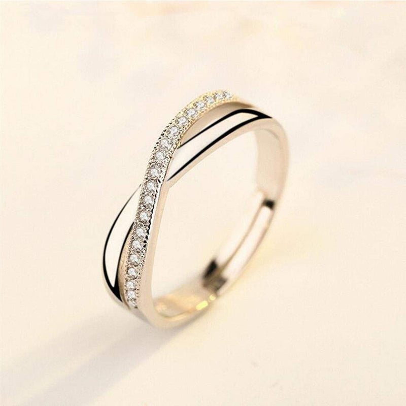 Mahi Valentine Gift Proposal Trendy and Delicate Adjustable Finger Ring with Crystal for Women (FR1103201R)