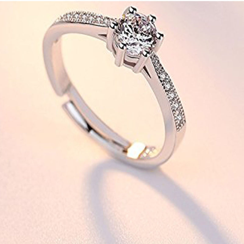 Mahi Valentine Gift Proposal Delicate and Trendy Adjustable Finger Ring with Crystal for Women (FR1103202R)