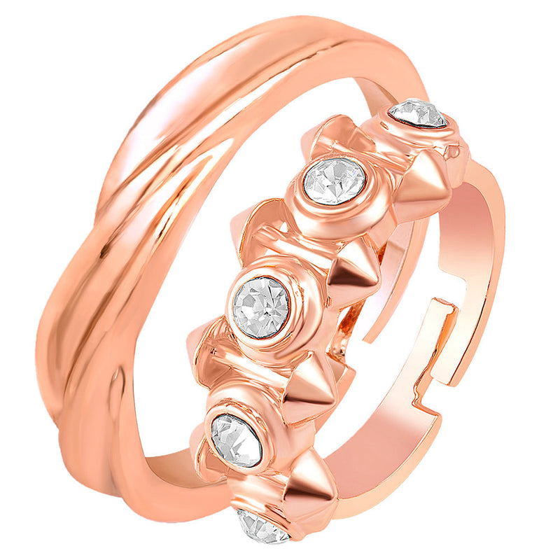 Darshana Jewels Rose Gold Plated  Adjustable Couple Ring