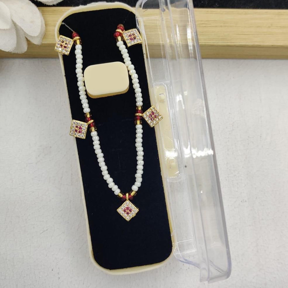 SP Jewellery Graceful Pota And Austrian Stone Beads Necklace (Pack of 12)